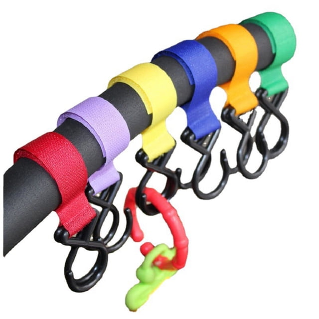 Cochecito de bebé con Velcro colorido, 6 uds., seguro, multiusos, doble gancho, gancho doble para cochecito de bebé