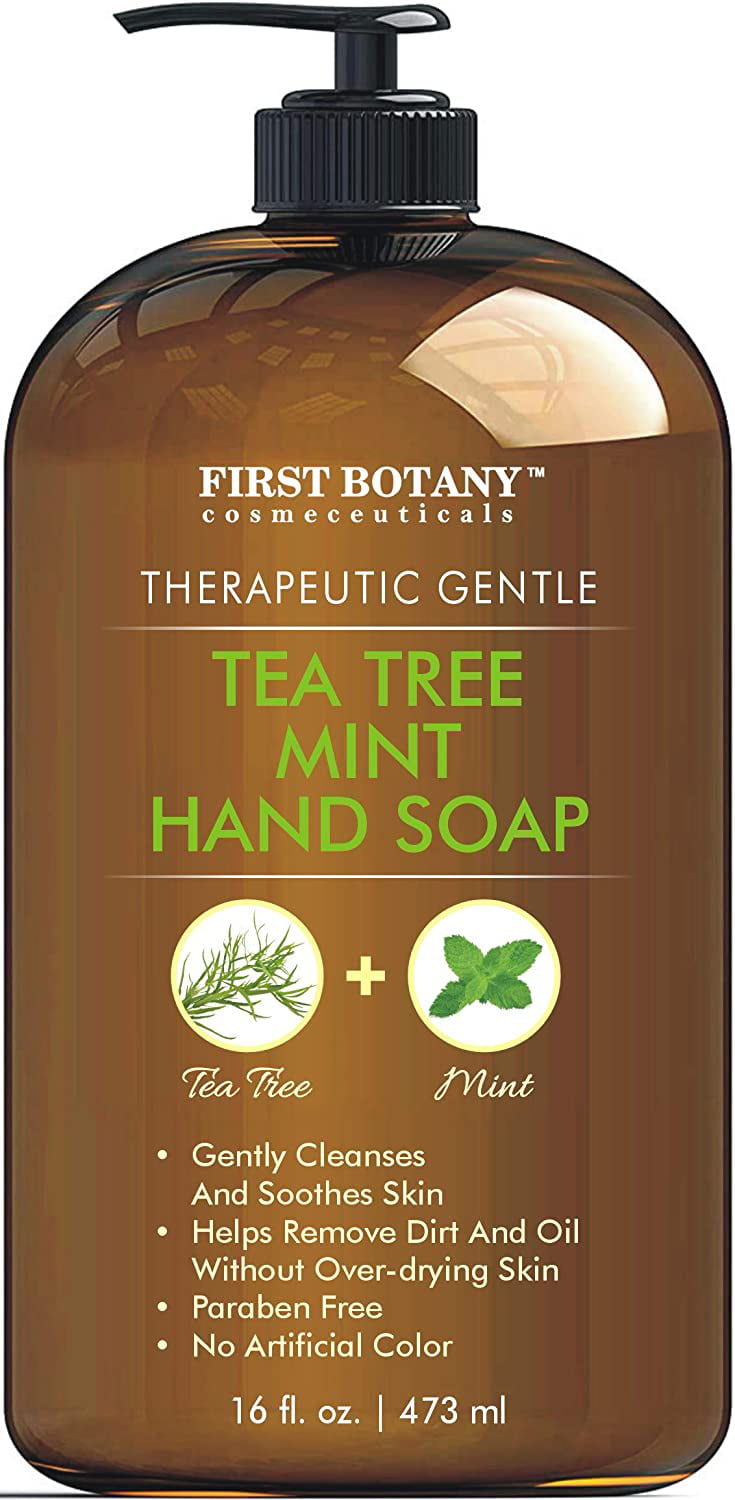 Tea Tree Mint Hand Soap - Liquid Hand Soap with Peppermint, Jojoba and