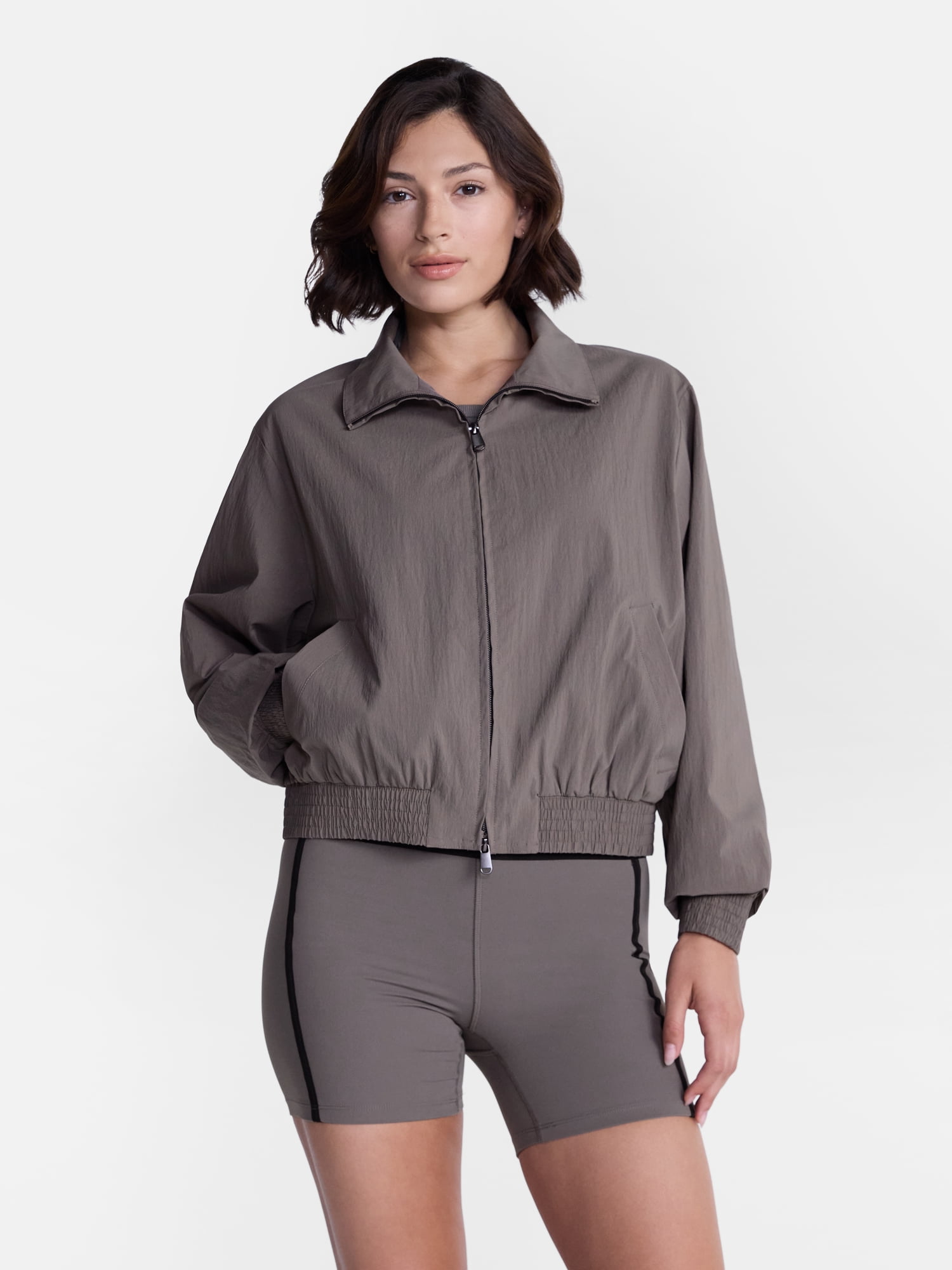 Avia Women's Funnel Neck Jacket with Long Sleeves, Sizes XS-XXXL