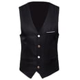 thumbnail image 2 of Hevirgo Plus Size Formal Men Solid Color Suit Vest Single Breasted Business Waistcoat, 2 of 8