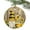 Brown, variant on Bee Dwarf Watercolor Sunflower Christmas Ceramic Ornament 2025,3" Round Xmas Tree Hanging Accessories with Gold Ribbon