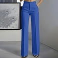 thumbnail image 2 of RYDCOT Women Wide Leg Dress Pants Solid Color High Waisted Business Casual Work Trousers Summer Slacks with Pockets S-3XL Blue, 2 of 7