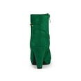 thumbnail image 4 of Unique Bargains Bottines à Talon à Bout Rond à Enfiler avec Fermeture Éclair pour Femme Vert (Taille 9,5), 4 of 8