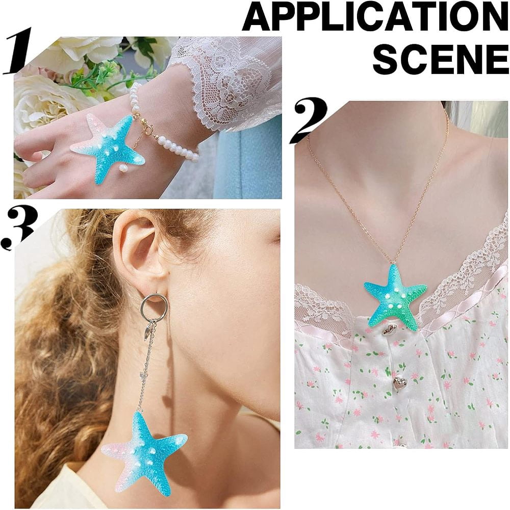 13 Pairs Earring Kits 26 Pcs Starfish Resin Pendants Dangle Earring Kits with Earring Hooks and Jump Rings for DIY Earrings