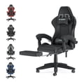 thumbnail image 1 of Bigzzia Gaming Chair with Footrest, Computer Chair with Lumbar Support Height Adjustable with 360°-Swivel Seat and Headrest for Office or Gaming(Black), 1 of 9