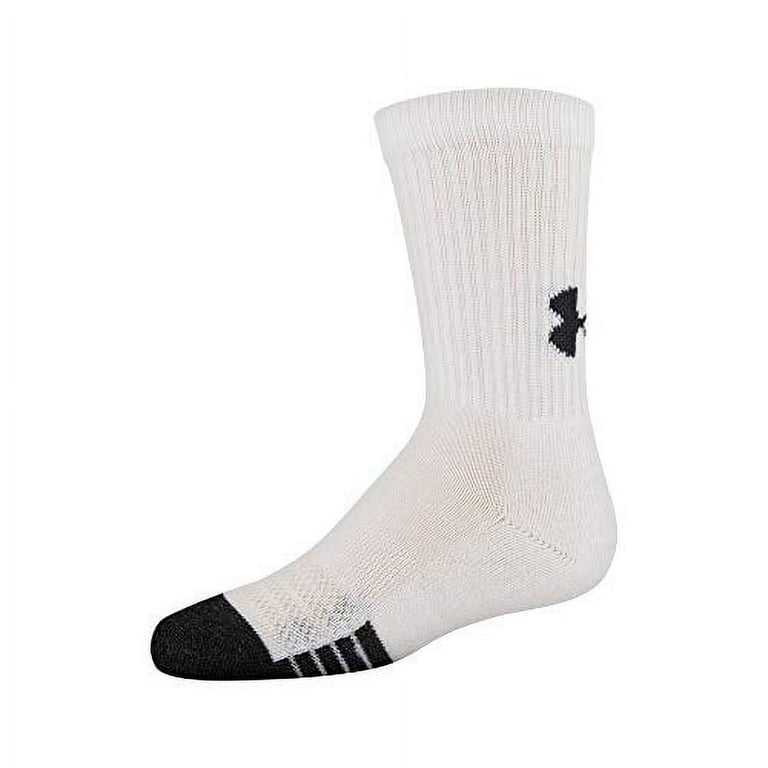 Under Armour Performance Tech Crew Socks, 6-Pairs, White, Shoe Size: Youth 13.5K-4Y Under Armour Performance Tech Crew Socks, 6-Pairs, White, Shoe Size: Youth 13.5K-4Y
