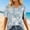 Grey, variant on Women's Casual Short Sleeve T Shirts 2026 Summer Trendy Scale Printed V Neck Pllover Tops Basic Tees Dressy Beach Vacation Clothes