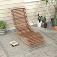 thumbnail image 3 of Costway Outdoor Acacia Wood Rocking Chair with Widened Slatted Seat and High Back Patio, 3 of 9