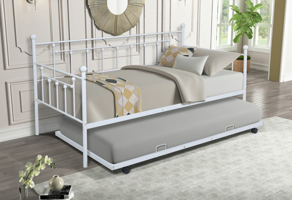 Daybed with trundle,Solid Structure,Weight CapacityDaybed 400 LBS