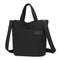 thumbnail image 2 of Bolso de mano para mujer, bolso de mano de lona a la moda de gran capacidad, bolso de mensajero sólido (negro), 2 of 6