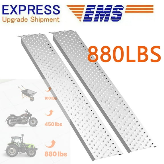 63in A3 Steel Versatile Loading Ramp,880 pounds Each Pair Capacity Long Loading Ramp,Lightweight Sturdy Anti-Slip Ramps for Hand Truck, Bicycle, Motorcycle, ATV & More
