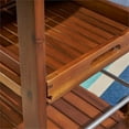 thumbnail image 5 of Noble House Tillary Outdoor Acacia Wood Bar Cart with Aluminum Accents in Oak, 5 of 27