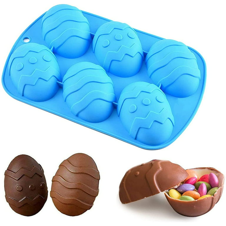 Alvage Easter Egg Mold Egg Silicone Chocolate Mold- Large Easter Egg for Cocoa Bombs & Breakable Egg Chocolate Shells- Fill with Peeps, Candy, Cake 