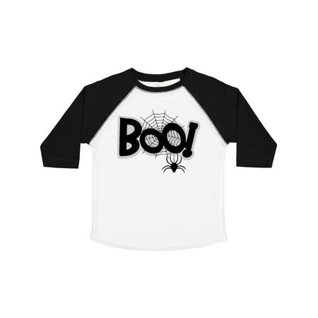 

Inktastic Halloween Boo with Spider and Web in Black Gift Toddler Boy or Toddler Girl T-Shirt