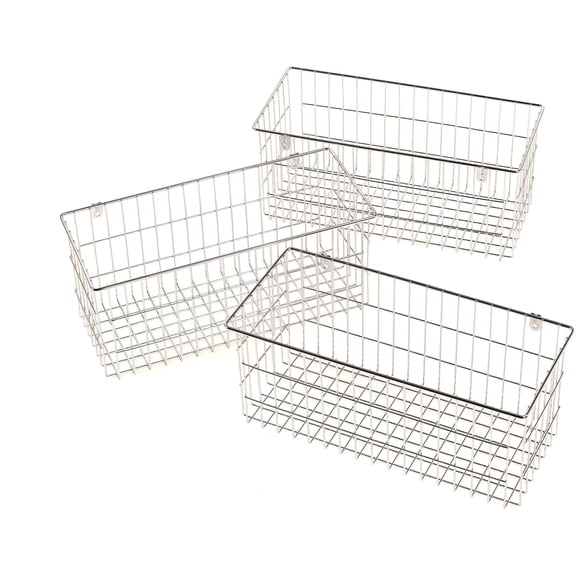 More Inside 13.5 in. Wire Basket Drawer, Under Shelf Storage Organizer, Chrome Metal, 1-Drawer Pull-Out Basket, PACK OF 3