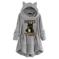 thumbnail image 1 of Sudadera con capucha y estampado gráfico de orejas de gato, informal, de manga larga, con bolsillo y capucha, para mujer, 1 of 5