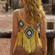 thumbnail image 5 of Mujeres de Verano Tops Casual Gancho de Mano Color Mixto Patchwork Strapless Borded Top para las Mujeres de Verano, Moda Casual Ligero, 5 of 5