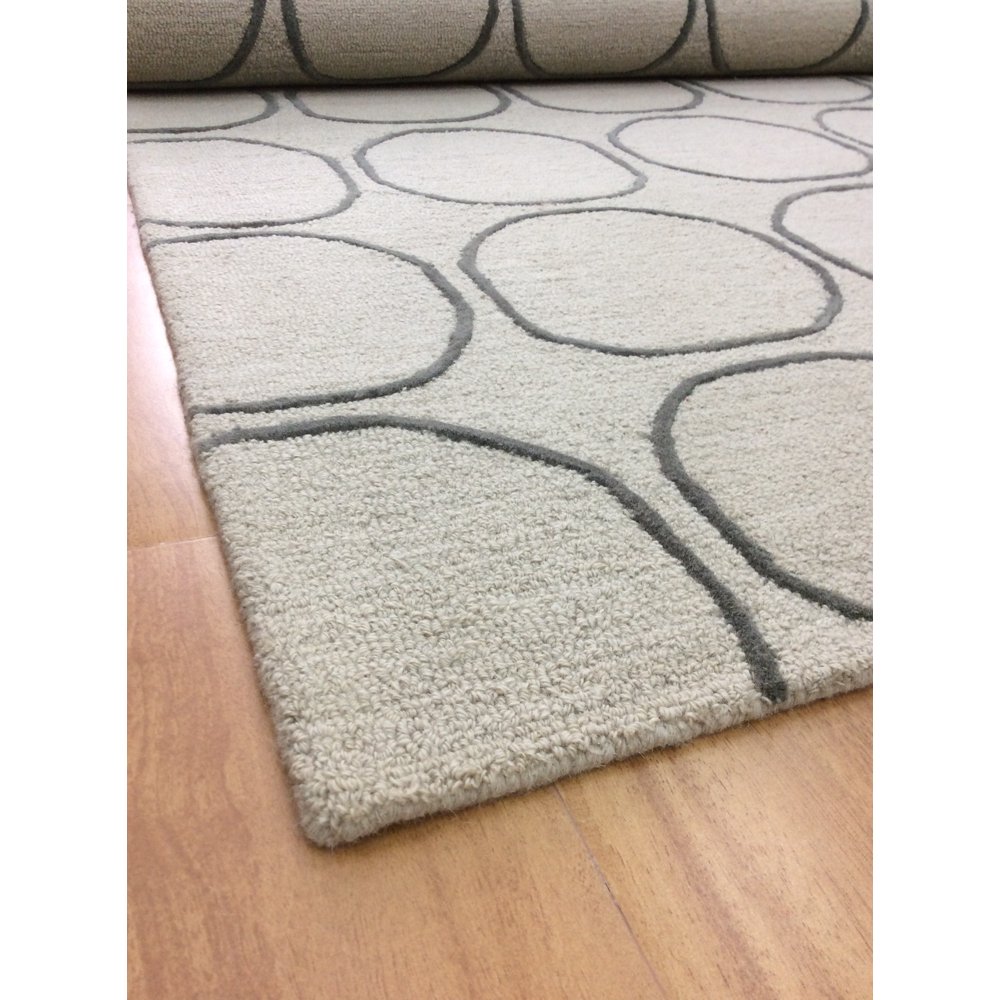 Handmade Modern Style 5' x 8' Feet Rectangular Wool Area Rug Cotton