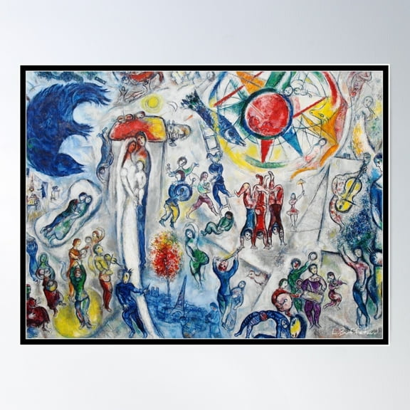Marc Chagall Artwork Marc Chagall Paintings Poster Wall Art, Modern Wall Decor For Living Room Bedroom, 24x36 UNFRAMED
