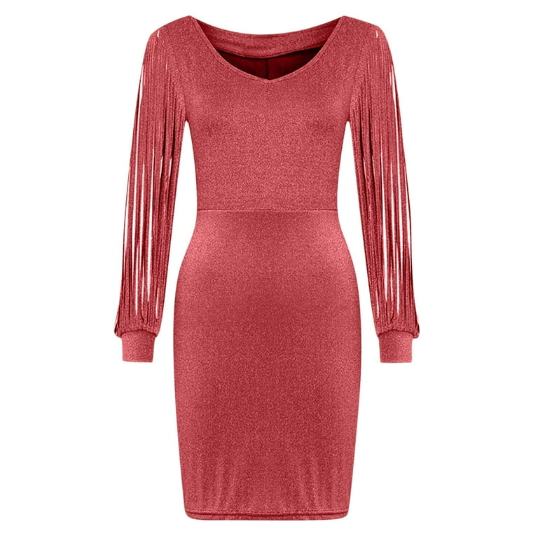 Cuzibr Women'S Sequin Mini Dresses Slim Fit V-Neck Fringed Long Sleeve Glitter Shiny Sparkling Cold Shoulder Bodycon Dress Party Club A Line Skater Cuzibr Women'S Sequin Mini Dresses Slim Fit V-Neck Fringed Long Sleeve Glitter Shiny Sparkling Cold Shoulder Bodycon Dress Party Club A Line Skater