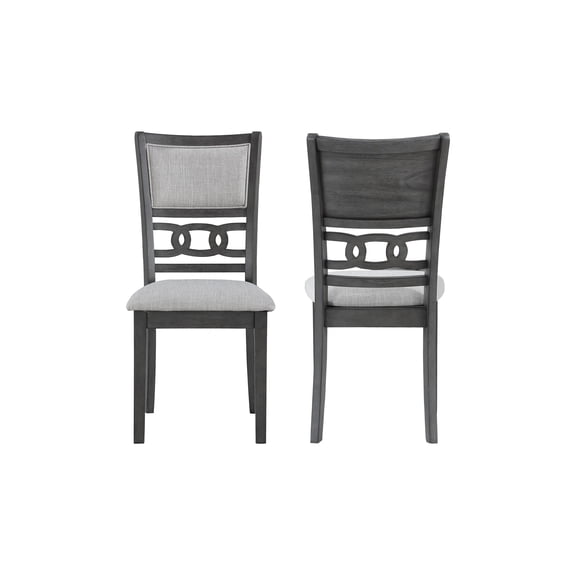 New Classic Furniture Gia 19.5" Wood/Fabric Dining Chair - Light Gray (Set of 2)