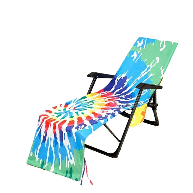 Recliner Chair Covers for Reclining Chair Beach Chair Cover Printed Beach Towel Polyester Cotton Lounge Chair Towel Recliner Chair Covers with Pockets Beach Chair Covers with Pockets