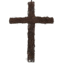 WHAMVOX 1Set Rattan Cross Stake for Garden Decoration Religious Style Easter