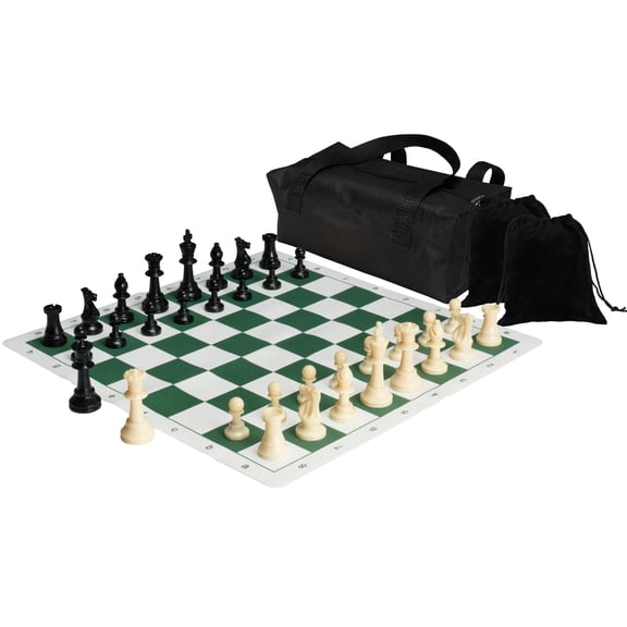 KFFKFF Tournament Chess Board Set, 20" Foldable Portable Silicone Chess Game Gift