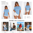 thumbnail image 5 of PRETTYGARDEN Womens Tops Casual Basic Crewneck Short Sleeve Shirts Fashion Clothing Going Out Outfits, 5 of 10