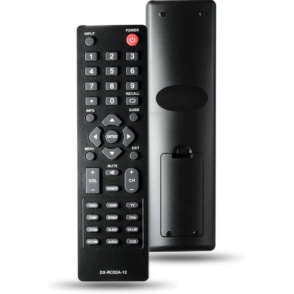 DX-RC02A-12 Universal Remote Control Compatible with All Dynex TV, Include LCD LED HDTV TVs