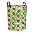 thumbnail image 2 of XMXY Round Laundry Basket Organizer, Red Green Floral Leaves Waterproof Collapsible Dirty Clothes Basket Laundry Hamper, Medium Size, 2 of 8