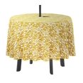 thumbnail image 1 of Vargottam Indoor/OutdoorRoundTablecloth 58 InchTablecloth With Umbrella Hole & Zip, Waterproof TableCloth, TableCovers For Backyard Table -Yellow, 1 of 7