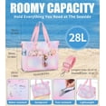 thumbnail image 2 of Bolsa de Playa PIG PIG GIRL Impermeable y a Prueba de Arena para Mujer Rosa, 2 of 9