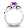 thumbnail image 4 of Diamond-Capitals 2.50 Carat Beautiful Round Amethyst & Red Ruby Gemstone Engagement Ring for Women Solid 14K White Gold Size 11, 4 of 8