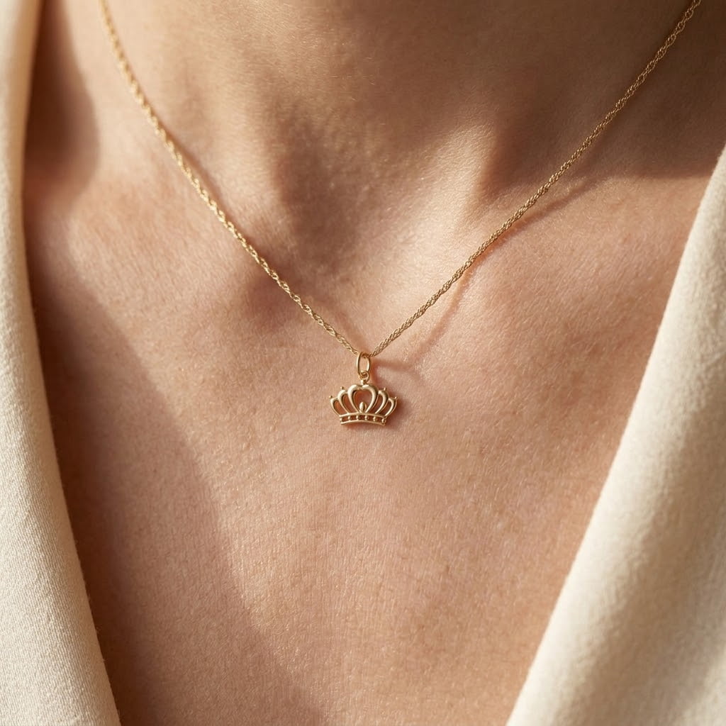 Charm America - Rose Gold Petite Crown Charm - 10 Karat Solid Gold