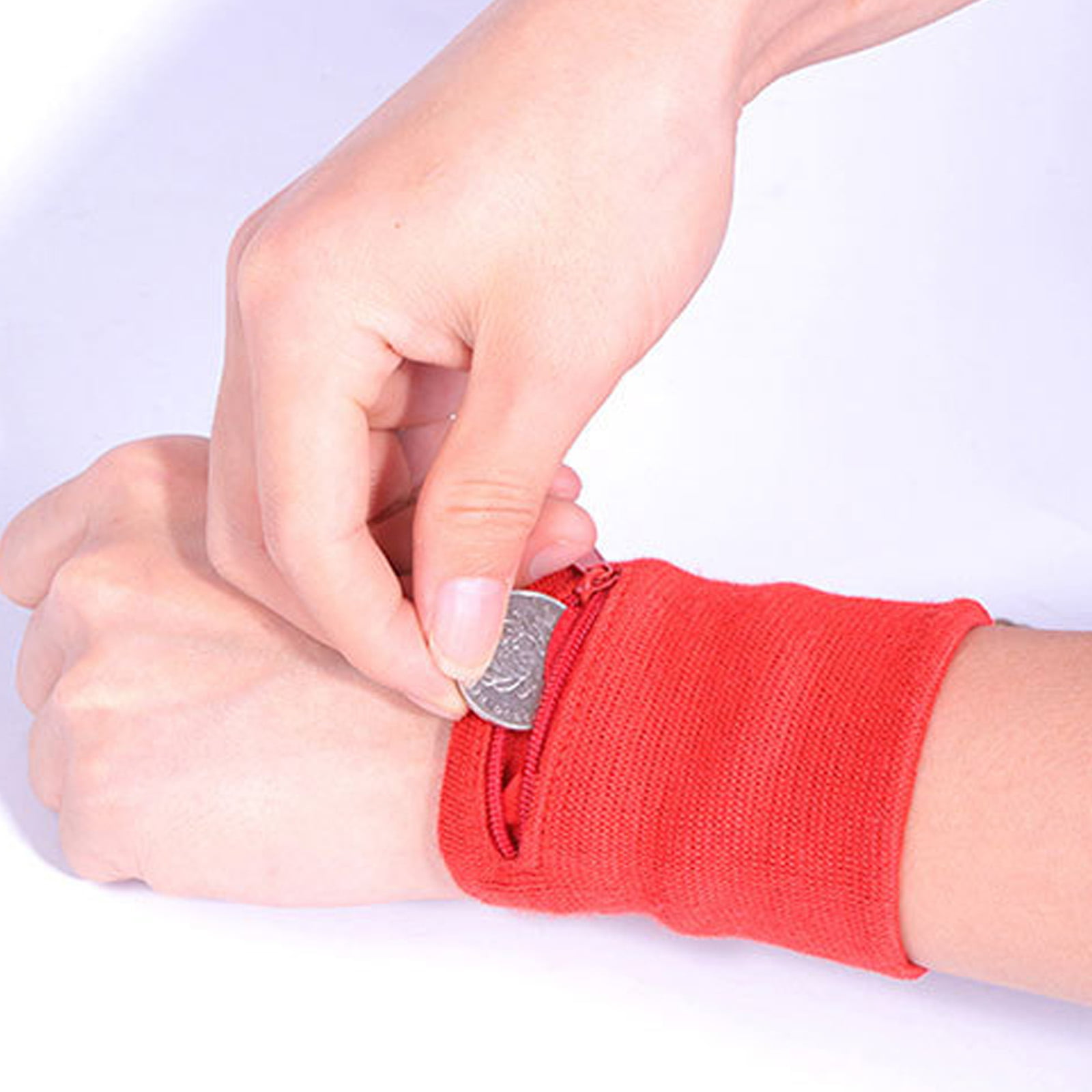 Comfort Travel Sweatband Running Wrist Wallet Sport Wristband Zipper Pocket 