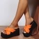 thumbnail image 4 of Zapatillas de cuña antideslizantes de fondo grueso con correas cruzadas de moda de verano Wmkox8yii ytu10935, 4 of 7