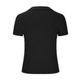 thumbnail image 6 of Lovskoo Knit Summer Tops for Women 2024 Button Down Collared Short Sleeve Solid Color Casual Trendy Slim Bottom Wear T Shirt Black, 6 of 7