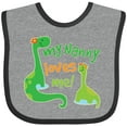 thumbnail image 3 of Inktastic My Nanny Loves Me Grandson Dinosaur Boys Baby Bib, 3 of 4