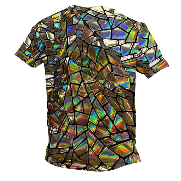 Penkiiy Carnivals T-Shirts, Men's Geometric Rhombus Dazzling