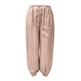thumbnail image 4 of Outfmvch Women's Wide Leg Balloon Pants High Waist Front Pleated Baggy Lantern Fit Elastic Cinched Ankle Cuffs Wrinkle Resistant Side Pockets for Party Office Vacation Daily Casual Outfits Pink L, 4 of 4