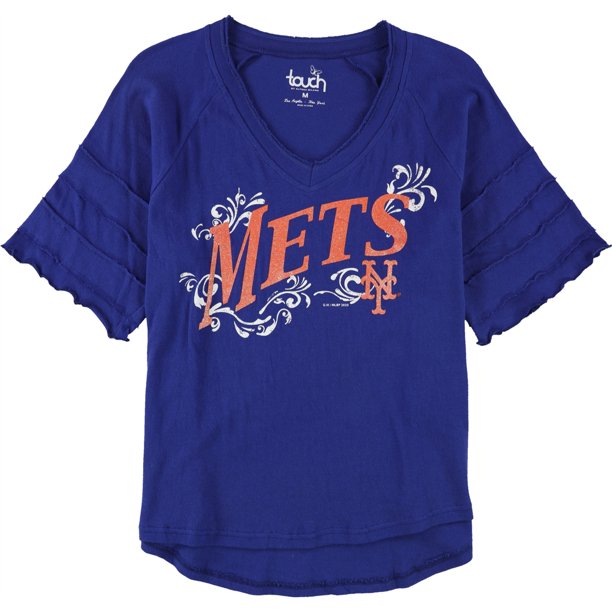 Camiseta gráfica de punto de New York Mets para mujer, azul, mediana