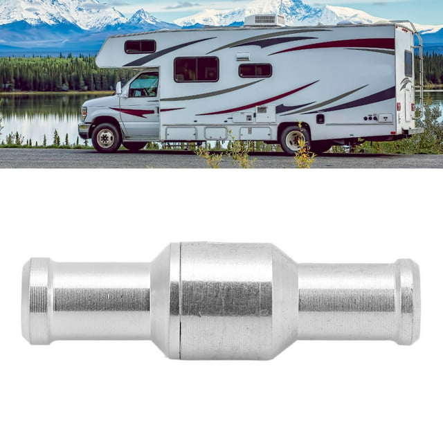 Aramox Fuel Hose Check Valve, 1 Way Nonreturn Check Valve Aluminium Alloy Silver For Water Oil Diesel Petrol Fuel Line