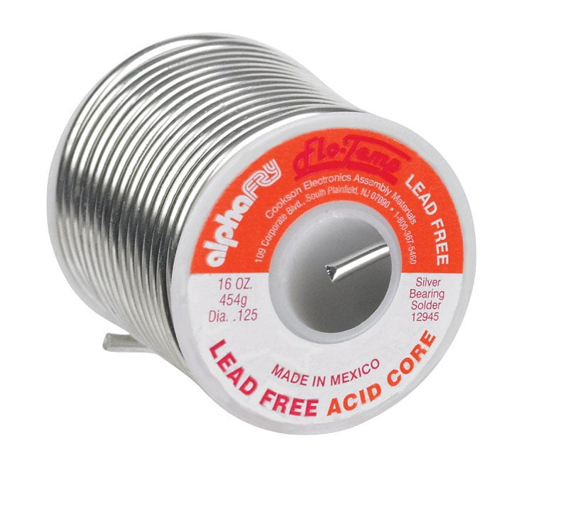 Alpha Fry 16 oz. LeadFree Acid Core Solder 0.125 in. Dia. Silver