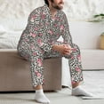 thumbnail image 6 of KLL Rose Mix Leopard 3 Sleepwear Mens Flannel Pajamas,Long Cotton Pj Set, 6 of 7