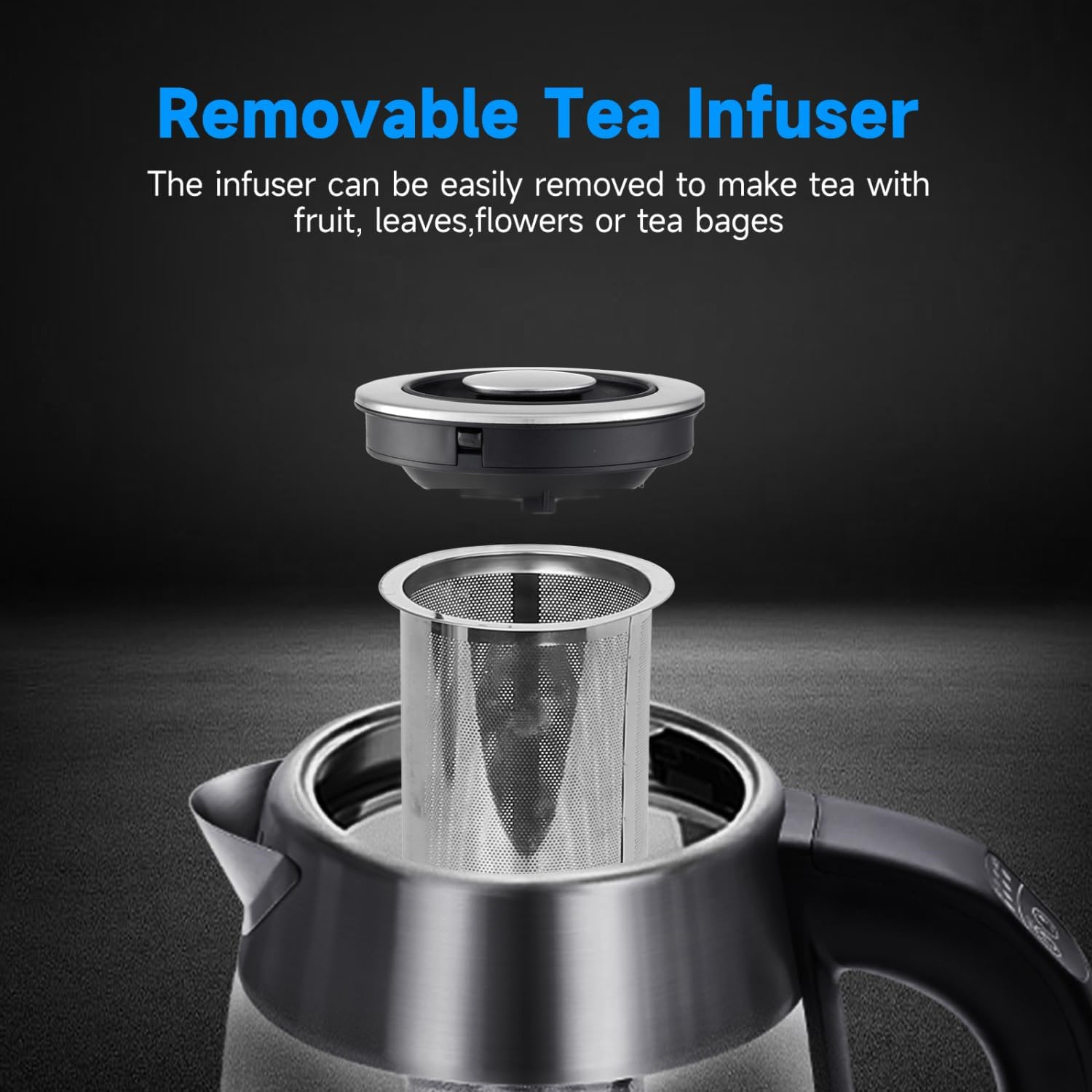 Electric Kettle, Tea Kettle with Temperature Control and Tea Infuser, 1500W Hot Water Kettle with Variable Temperature, Keep Warm Function, LED Indicator Light Change, Auto Shut-Off, 1.7L