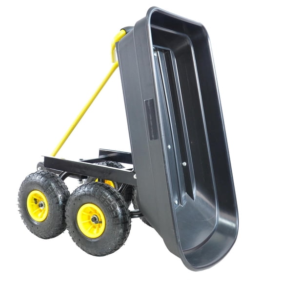 Wheelbarrow Heavy Duty Wagon Garden Cart Yard Dump Lawn Utility Outdoor Black