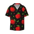 thumbnail image 5 of PAYOHTO Apples Mens Hawaiian Casual Short-sleeved Shirt Tropical Summer Beach Button Down Shirts, 5 of 7