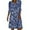 A-Blue174, variant on XIAOCHA Womens Ditsy Print Dress Loose V Neck Three Quarter Sleeves Tiered Midi Dress Lightweight Casual Everyday Dresses