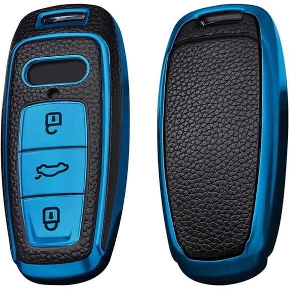 Key Fob Cover Compatible with Fit for Audi Q7 SQ7 Q8 A3 A6 A7 A8 E-Tron S3 RS3 S4 RS7 R8 Quattro TT TFSI 2019 up TPU Smart Key Shell Case Holder Protector